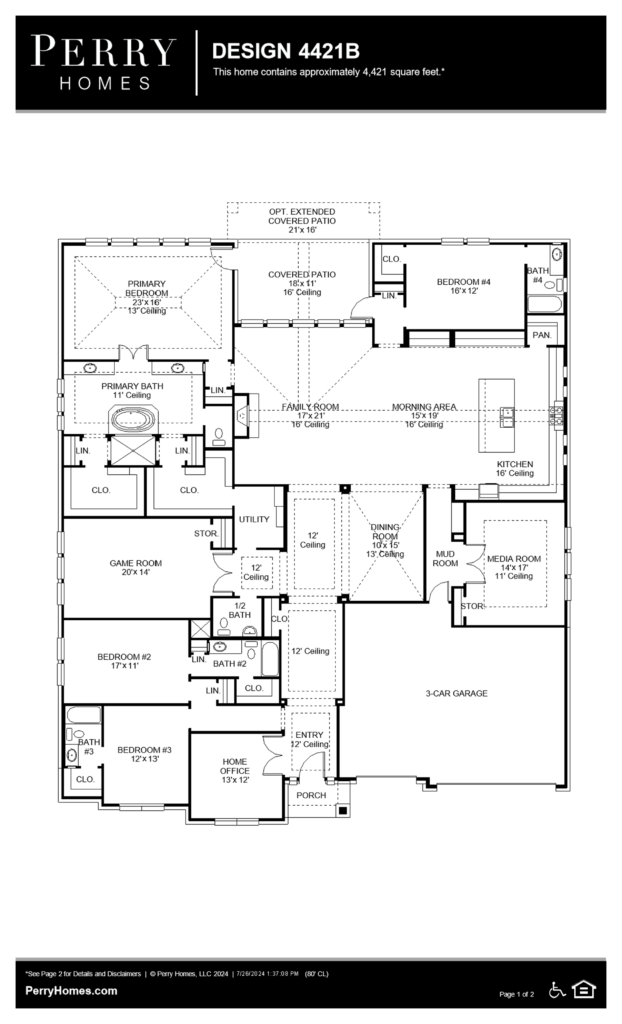 perry homes floor plan